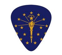 Indiana State Flag Printed guitar picks - three thicknesses: thin, medium and thick, suitable for electric guitar, bass and ukulele.