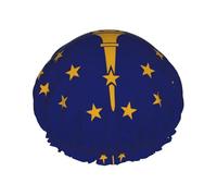 Indiana State Flag Printed shower cap, reusable, double-layered design, suitable for women to wrap their hair, wash their face, and apply face masks.