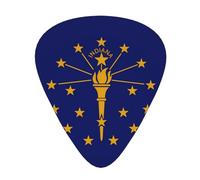 Indiana State Flag Stylish and durable guitar picks, three types of thin, medium and heavy guitar picks (12 pieces), suitable for guitar, bass, electric guitar, ukulele,