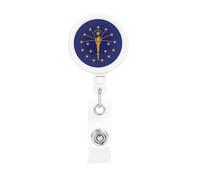 Indiana State Flag The Plastic Retractable Badge Holder is Made of ABS Material and The Rope is Nylon