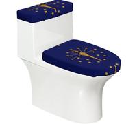 Indiana State Flag Toilet Lid Cover Set Elasticity Soft Durable Polyester Material for Bathroom Home Decor