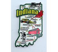 Indiana State Map and Landmarks Collage Magnet FMC