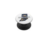 Indiana State Map Road Trip Indianapolis Fort Wayne Carmel PopSockets Adhesive PopGrip