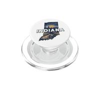 Indiana State Map Road Trip Indianapolis Fort Wayne Carmel PopSockets PopGrip for MagSafe