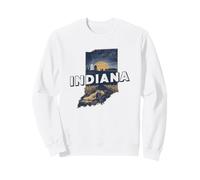 Indiana State Map Road Trip Indianapolis Fort Wayne Carmel Sweatshirt