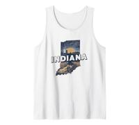 Indiana State Map Road Trip Indianapolis Fort Wayne Carmel Tank Top