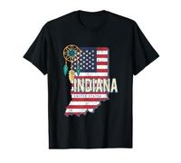 Indiana State United States Retro Map Vintage USA Souvenir Value Graphic T-Shirt