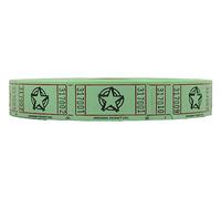 INDIANA TICKET CO. 2000 Count Star Raffle Ticket Roll (Green) - Tickets for Fundraisers, Carnivals, Door Prizes, 50/50 Drawings, Food & Drink, Events, Classroom Rewards - 1 of 8 Colors - Made in USA