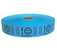 INDIANA TICKET CO. 2000 Raffle Tickets, Smile, Blue, Single Roll, Tickets for Events, Entry, Classroom Reward, Fundraiser & Prizes (1 of 8 Colors)