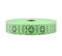 INDIANA TICKET CO. 2000 Raffle Tickets, Smile, Green, Single Roll, Tickets for Events, Entry, Classroom Reward, Fundraiser & Prizes (1 of 8 Colors)