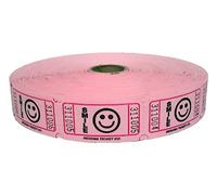 INDIANA TICKET CO. 2000 Raffle Tickets, Smile, Pink, Single Roll, Tickets for Events, Entry, Classroom Reward, Fundraiser & Prizes (1 of 8 Colors)