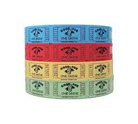 INDIANA TICKET CO. Drink Roll Tickets,1 Each of Red,Blue,Yellow & Green 2000 Tickets per Single Roll, 1x2 Tickets Admission, Events, Fundraisers & Prizes (Pack of 4)