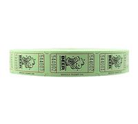 INDIANA TICKET CO. Green Beer Roll Tickets, 2000 per Single Roll, 1x2 Tickets Free Beer giveaways