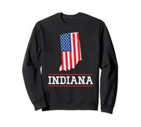 Indiana US Flag - US State Silhouette Indiana Souvenir Sweatshirt