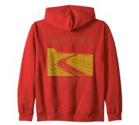 Indiana Winding Roads And Weathered Hands Zip Hoodie