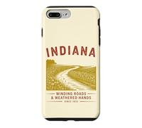 Indiana Winding Roads & Weathered Hands Vintage Design Case for iPhone 7 Plus/8 Plus