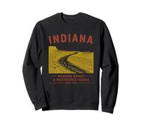 Indiana Winding Roads & Weathered Hands Vintage Design Sweatshirt