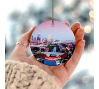 Indianapolis City Landscape Christmas Tree Ornament Architecture Map Building Art Scenic' Keepsake Gift Holiday Christmas Tree Party Decorations Unique Ceramic Souvenir for Family Birthday Home