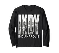 Indianapolis Indiana Cityscape Skyline Long Sleeve T-Shirt