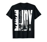 Indianapolis Indy Distressed Urban Skyline Silhouette Art T-Shirt