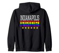 Indianapolis Pride Gay Lesbian Queer LGBT Rainbow Flag Zip Hoodie