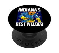 Indiana's Best Welder Ironworker Ironsmith Indiana Welding PopSockets Adhesive PopGrip