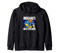 Indiana's Best Welder Ironworker Ironsmith Indiana Welding Zip Hoodie