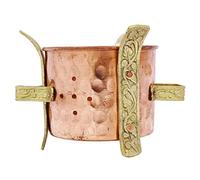 Indianbeautifulart Copper And Brass Sigdi / Angeethi Food Warmer, 500ml, 3.5" to 4" H x 3" to 3.5" Base, 260g, Traditional Indian Kitchenware