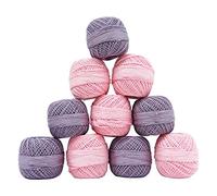 Indianbeautifulart Set Of 10 Pcs Cotton Crochet Spun Skein Yarn Thread Ball Knitting Embroidery
