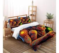 Indians Bedding Set Super King（260x220cm）, Indian Culture Quilt Set, for Boys Girls Teens Room Decor Indian Culture 3D Print Comforter Sets, 3Pcs with 2 Pillowcase