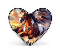 Indians Horse Badge Heart Shape Cute Brooch Pins Button Badges for Backpack Jackets Hats Decor