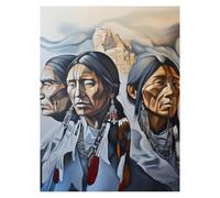 Indians Paint by Numbers for Adults, FigureArt Painting by Numbers for Adults with Canvas for Painting 20x28 Inch Acrylic Paint Set Brush, Canvas Wall Art Supplies for Room Decor Gifts model-1388