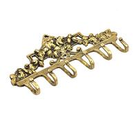 IndianShelf Gold Vintage Wall Hooks for Keys- Boho Key Holder Wall Mount - Coat Rack - Victorian Brass Coat Hooks- Decorative Key Hanger - Antique Shabby Chic Hat Rack- Towel Hooks for Bathrooms