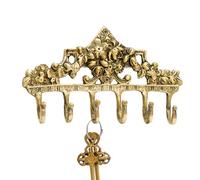 IndianShelf Gold Vintage Wall Hooks for Keys- Boho Key Holder Wall Mount - Coat Rack - Victorian Brass Coat Hooks- Decorative Key Hanger - Antique Shabby Chic Hat Rack- Towel Hooks for Bathrooms