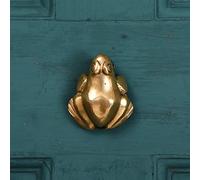 IndianShelf Handmade Pack of 1 Golden Brass Vintage Frog Door Knocker Door Accessories(5.58 cm)