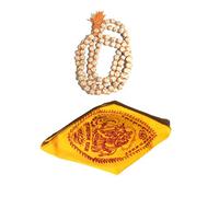 IndianStore4All IS4A Hare Rama Hare Krishna Tulsi Holy Basil Japa Mala 108-1 8mm Beads Tulsi Mala With Gomukhi Japa Bag, 8 mm, Wood, not