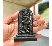 Indianstore4Everyone 4 Inch Ram Lalla Idol for Car Dashboard,Ram lalla murti for Pooja, ayodhya tample ramlala murti,Shree Ram statue for decorative purpose.Colour(Black and Golden)