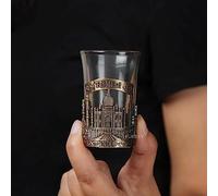 Indianstore4everyone Metal Taj Mahal Shot Glass, Bronze, Set of 1