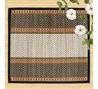 INDIANSTORE4EVERYONE Natural River Grass Handcrafted Pooja Floor Mats/Meditation Prayer Mat/Sittting Mat/Aasan Mat Chatai Set of 2, 18x18 Inches