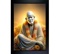 INDIANSTORE4EVERYONE Sai Baba Photo Frame | Sai Baba Wall Painting For Home Decoration And Gifting (10 x 13.5 inch) 1