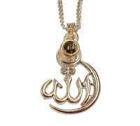 Indianstore4everyone Zinc Alloy Allah Barkat Locket with Quran Readings Printed on Optical Lens with Silver Plated Chain