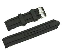 IndianTradition 24mm Black Silicone Rubber Curved End Dive Watch Band Strap