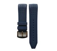 IndianTradition 24mm Blue Silicone Rubber Curved End Dive Watch Band Strap