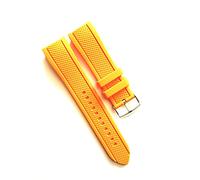 IndianTradition 24mm Orange Waterproof Silicone Rubber Curved End Dive Watch Band Strap
