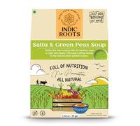 Indic Roots Sattu & Green Peas Instant Soup Packets, Healthy Natural Ready To Cook Vegetable Soup Mix Powder, Pack of 2 (30G, 230Ml)