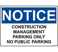 Indication Warning Sign Notice Construction Management Parking Only No Public Parking Wall Art Outdoor Indoor 12x8 Inches New Aluminum Metal tin Sign