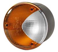 HELLA 2BE 964 169-071 Direction Indicator - Halogen - 24/12V - mounting/Bolted - Lens Colour: Yellow/White - Plug: Blade Terminal - left/Front/right - Quantity: 1
