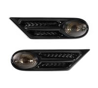 Indicator Light LED Side Fender Marker Light Housing Cover LED Bulb fits for BMW MINI COOPER R56 R57 R58 R59 2007-2013 63137260202 63137260201（Size : Carbon Black Se(Gloss Black Set)