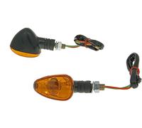 M10 Black Doozy with Orange Lens Short Version Indicator Light Set for Motorb...