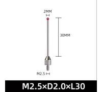 Indicator Probe for Dial Indicator, M2.5 Thread Extension Rod with 0.01 Resolution, Steel Measuring Tip for Micrometer and Height Gauge(M2.5*D2*L30/1)